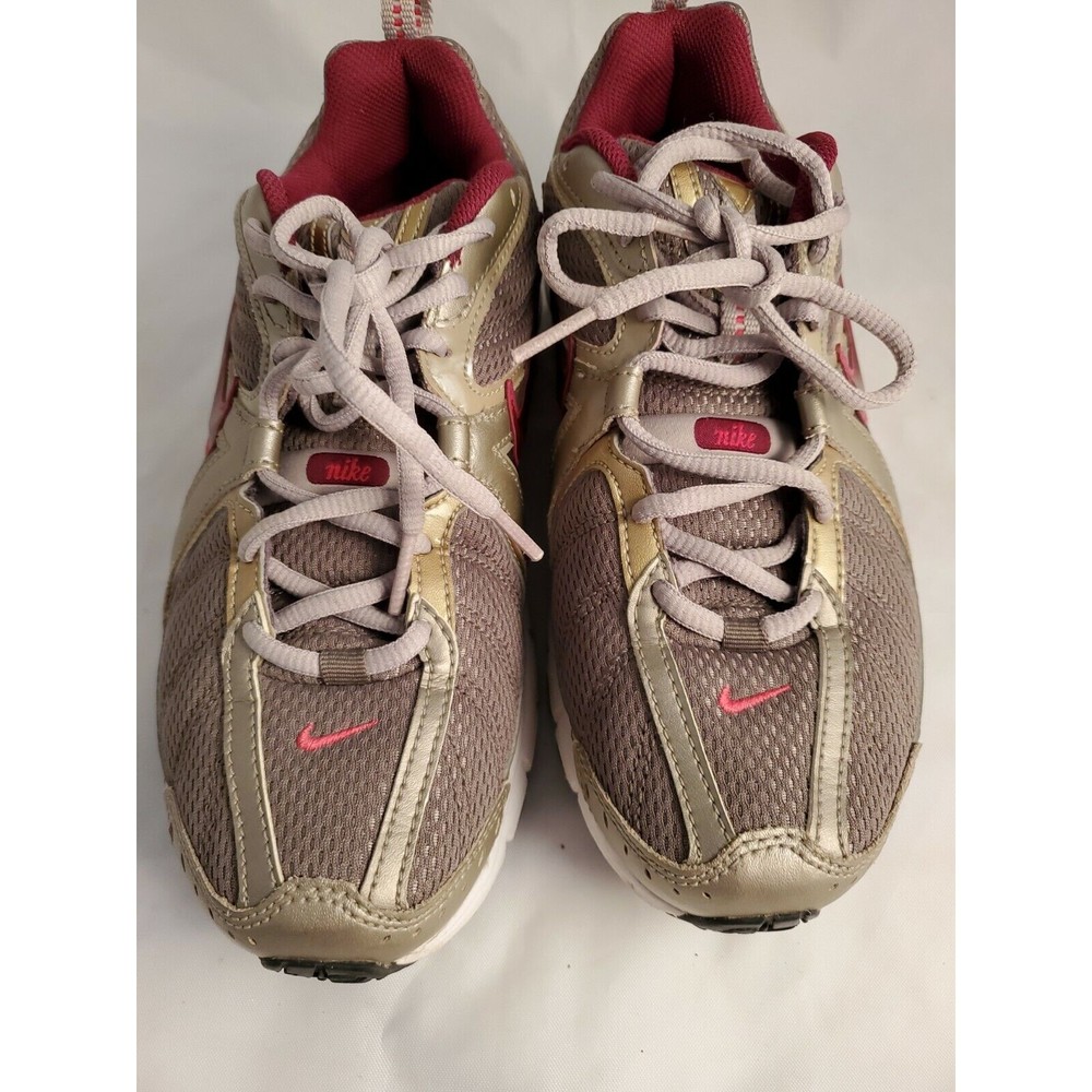 Nike Women Running Shoes 316064-261 Size 9.5 Burgundy Metallic Gray Impact Zone